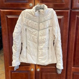 Lululemon white running track jacket puffer size 4